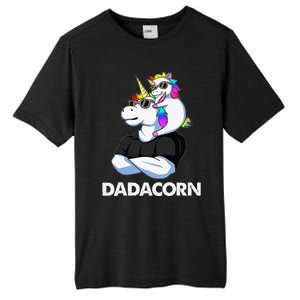 Dadacorn Unicorn Dad And Baby Christmas Papa Fathers Day Tall Fusion ChromaSoft Performance T-Shirt