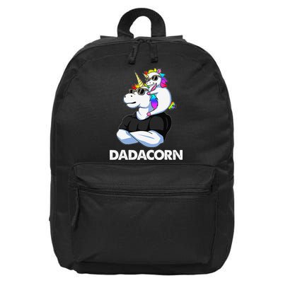 Dadacorn Unicorn Dad And Baby Christmas Papa Fathers Day 16 in Basic Backpack