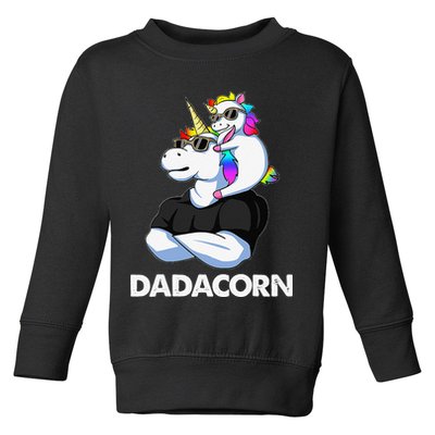 Dadacorn Unicorn Dad And Baby Christmas Papa Fathers Day Toddler Sweatshirt