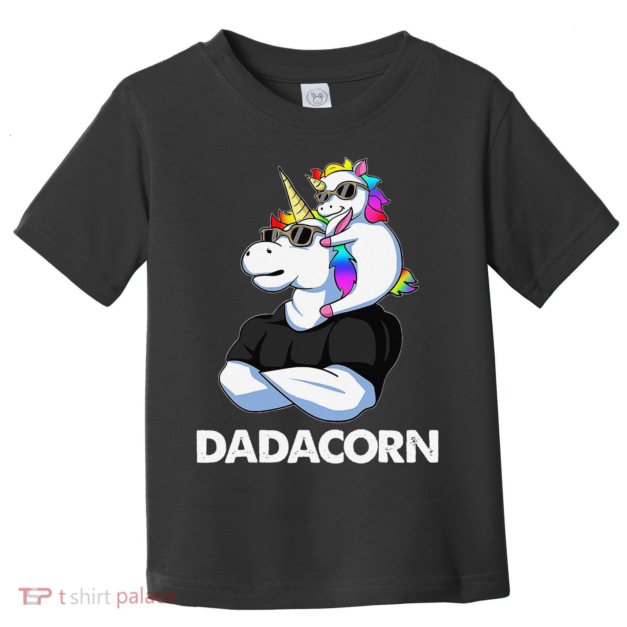 Dadacorn Unicorn Dad And Baby Christmas Papa Fathers Day Toddler T-Shirt