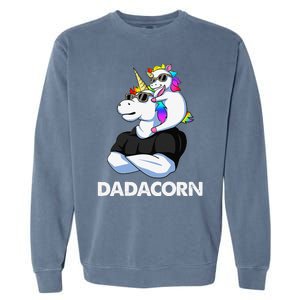 Dadacorn Unicorn Dad And Baby Christmas Papa Fathers Day Garment-Dyed Sweatshirt