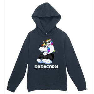 Dadacorn Unicorn Dad And Baby Christmas Papa Fathers Day Urban Pullover Hoodie