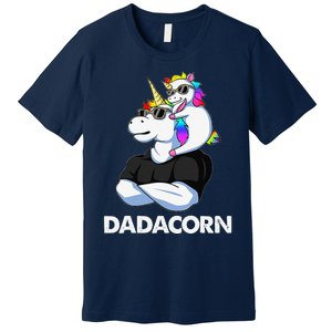 Dadacorn Unicorn Dad And Baby Christmas Papa Fathers Day Premium T-Shirt