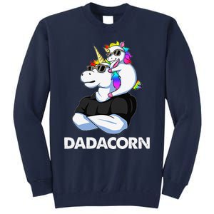 Dadacorn Unicorn Dad And Baby Christmas Papa Fathers Day Tall Sweatshirt