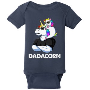 Dadacorn Unicorn Dad And Baby Christmas Papa Fathers Day Baby Bodysuit