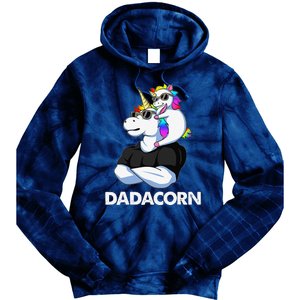 Dadacorn Unicorn Dad And Baby Christmas Papa Fathers Day Tie Dye Hoodie