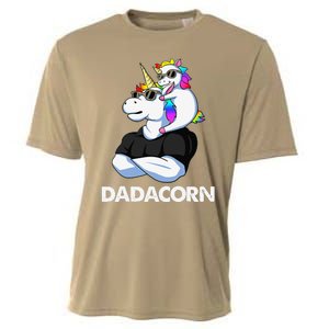 Dadacorn Unicorn Dad And Baby Christmas Papa Fathers Day Cooling Performance Crew T-Shirt