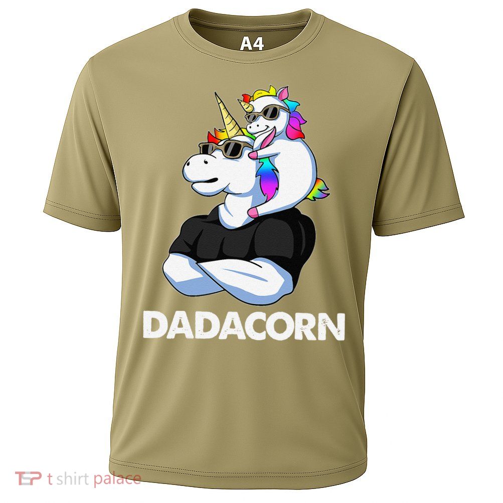 Dadacorn Unicorn Dad And Baby Christmas Papa Fathers Day Performance Shirt