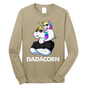 Dadacorn Unicorn Dad And Baby Christmas Papa Fathers Day Long Sleeve Shirt