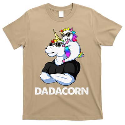 Dadacorn Unicorn Dad And Baby Christmas Papa Fathers Day T-Shirt