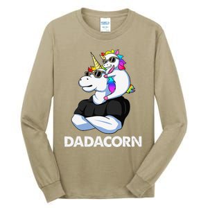 Dadacorn Unicorn Dad And Baby Christmas Papa Fathers Day Tall Long Sleeve T-Shirt