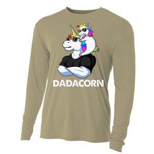 Dadacorn Unicorn Dad And Baby Christmas Papa Fathers Day Cooling Performance Long Sleeve Crew