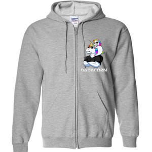 Dadacorn Unicorn Dad And Baby Christmas Papa Fathers Day Full Zip Hoodie