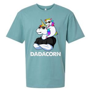 Dadacorn Unicorn Dad And Baby Christmas Papa Fathers Day Sueded Cloud Jersey T-Shirt