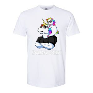 Dadacorn Unicorn Dad And Baby Christmas Papa Fathers Day Softstyle CVC T-Shirt