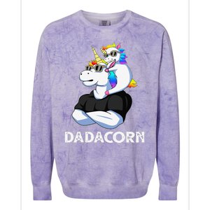 Dadacorn Unicorn Dad Unicorn Lovers Fathers Day Colorblast Crewneck Sweatshirt