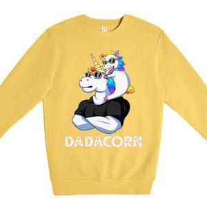 Dadacorn Unicorn Dad Unicorn Lovers Fathers Day Premium Crewneck Sweatshirt