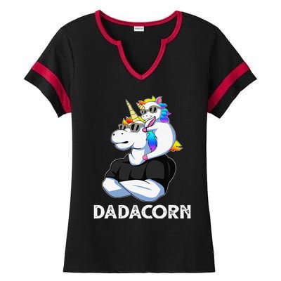 Dadacorn Unicorn Dad Unicorn Lovers Fathers Day Ladies Halftime Notch Neck Tee