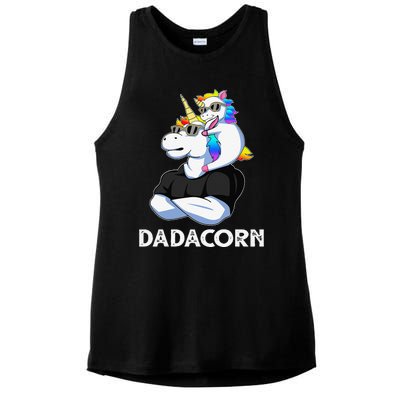 Dadacorn Unicorn Dad Unicorn Lovers Fathers Day Ladies PosiCharge Tri-Blend Wicking Tank