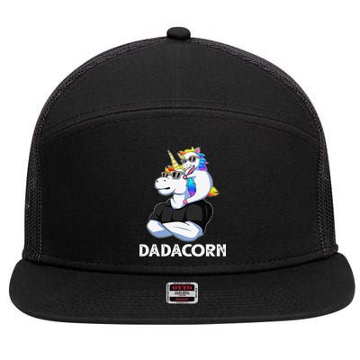 Dadacorn Unicorn Dad Unicorn Lovers Fathers Day 7 Panel Mesh Trucker Snapback Hat