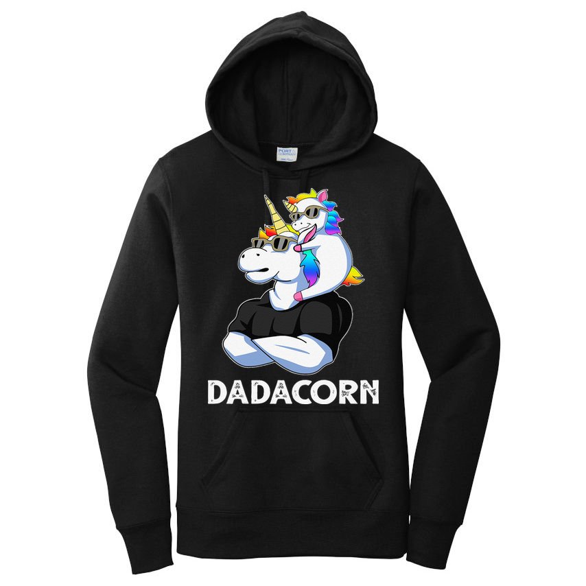 Dadacorn Unicorn Dad Unicorn Lovers Fathers Day Women's Pullover Hoodie