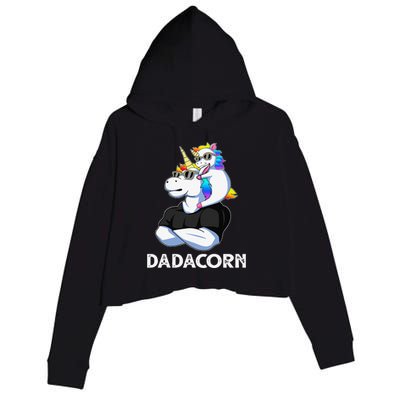 Dadacorn Unicorn Dad Unicorn Lovers Fathers Day Crop Fleece Hoodie