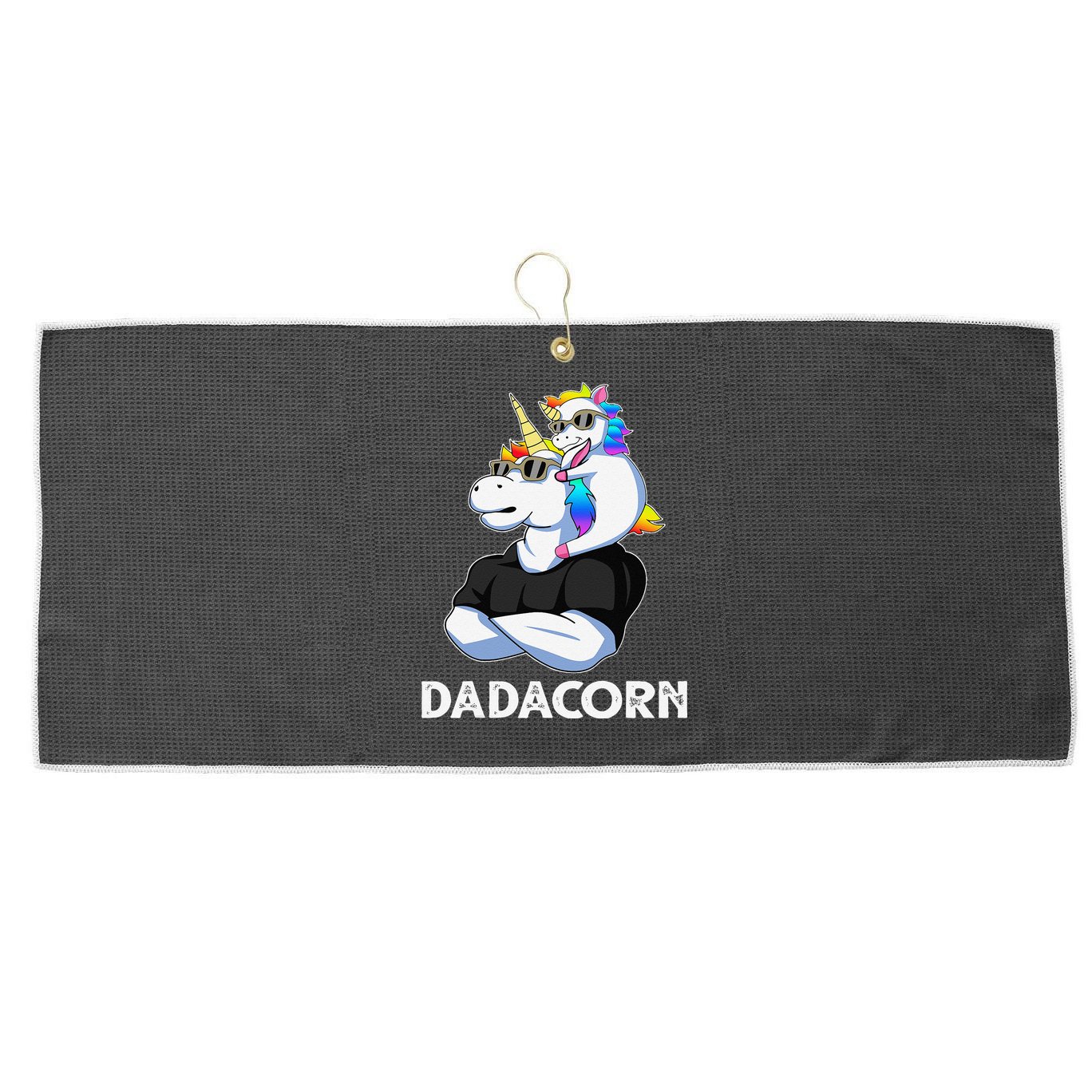 Dadacorn Unicorn Dad Unicorn Lovers Fathers Day Large Microfiber Waffle Golf Towel