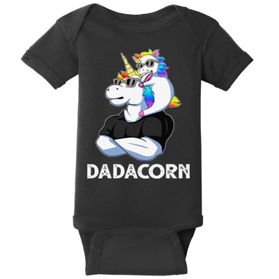 Dadacorn Unicorn Dad Unicorn Lovers Fathers Day Baby Bodysuit