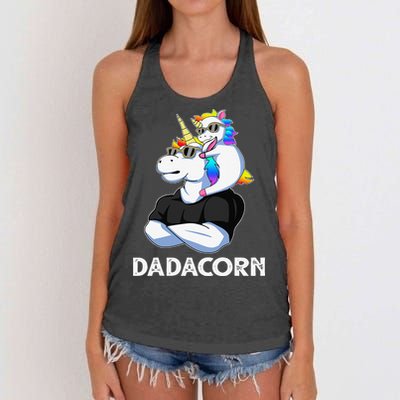Dadacorn Unicorn Dad Unicorn Lovers Fathers Day Women's Knotted Racerback Tank