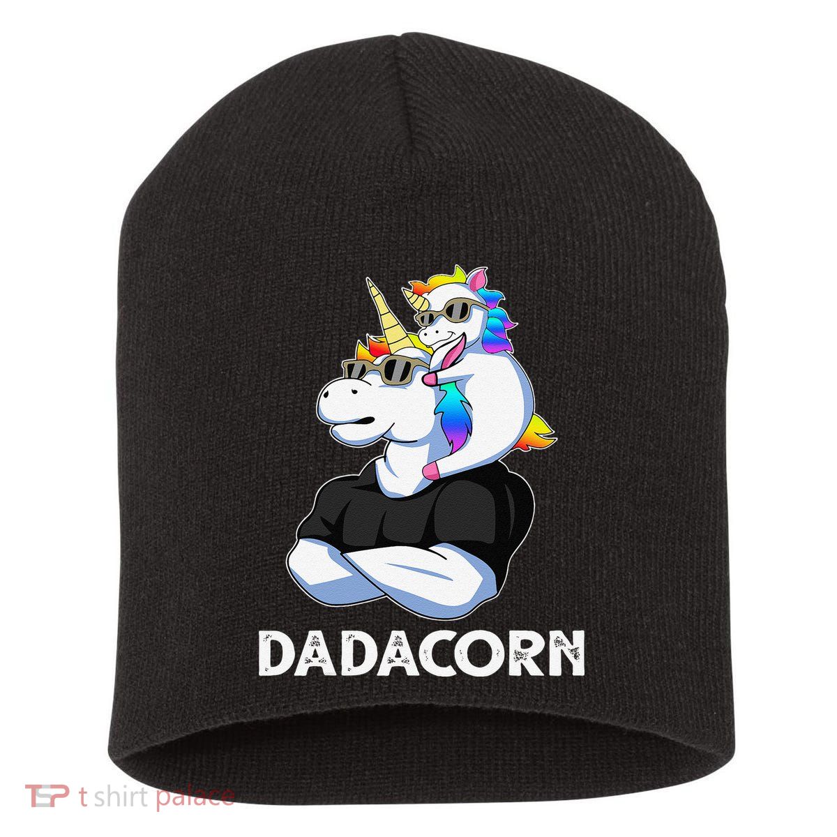 Dadacorn Unicorn Dad Unicorn Lovers Fathers Day Short Acrylic Beanie