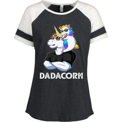 Dadacorn Unicorn Dad Unicorn Lovers Fathers Day Enza Ladies Jersey Colorblock Tee