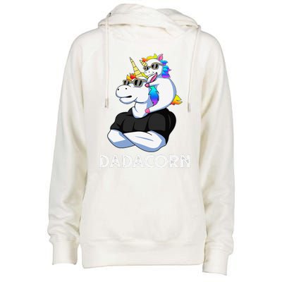 Dadacorn Unicorn Dad Unicorn Lovers Fathers Day Womens Funnel Neck Pullover Hood