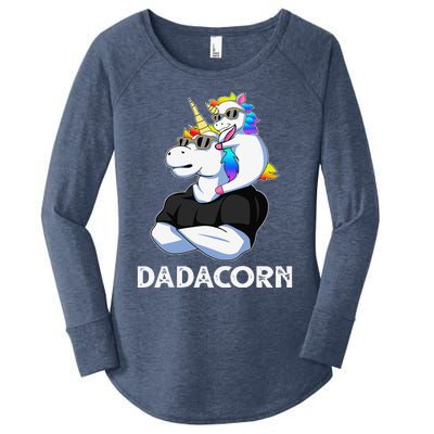 Dadacorn Unicorn Dad Unicorn Lovers Fathers Day Women's Perfect Tri Tunic Long Sleeve Shirt