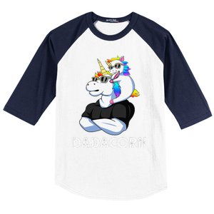 Dadacorn Unicorn Dad Unicorn Lovers Fathers Day Baseball Sleeve Shirt