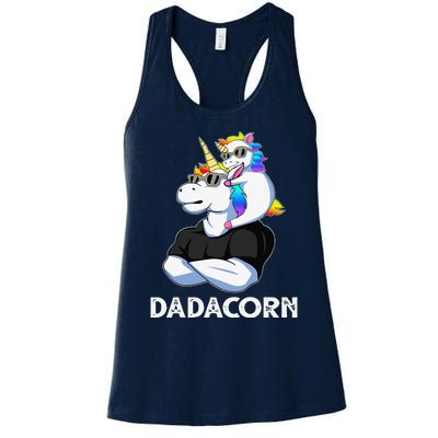 Dadacorn Unicorn Dad Unicorn Lovers Fathers Day Women's Racerback Tank