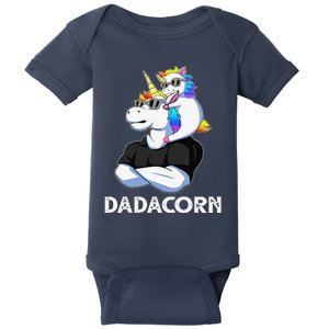 Dadacorn Unicorn Dad Unicorn Lovers Fathers Day Baby Bodysuit