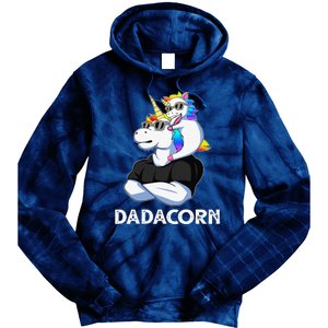 Dadacorn Unicorn Dad Unicorn Lovers Fathers Day Tie Dye Hoodie