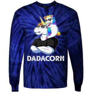 Dadacorn Unicorn Dad Unicorn Lovers Fathers Day Tie-Dye Long Sleeve Shirt