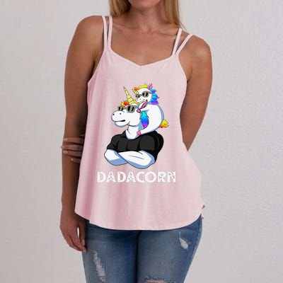 Dadacorn Unicorn Dad Unicorn Lovers Fathers Day Women's Strappy Tank