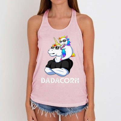 Dadacorn Unicorn Dad Unicorn Lovers Fathers Day Women's Knotted Racerback Tank