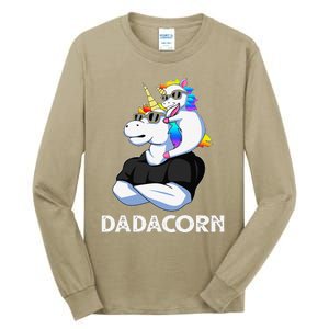 Dadacorn Unicorn Dad Unicorn Lovers Fathers Day Tall Long Sleeve T-Shirt