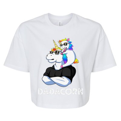 Dadacorn Unicorn Dad Unicorn Lovers Fathers Day Bella+Canvas Jersey Crop Tee