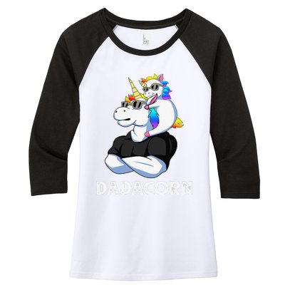 Dadacorn Unicorn Dad Unicorn Lovers Fathers Day Women's Tri-Blend 3/4-Sleeve Raglan Shirt