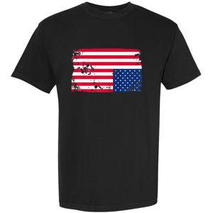 Distress Upside Down American Flag Garment-Dyed Heavyweight T-Shirt