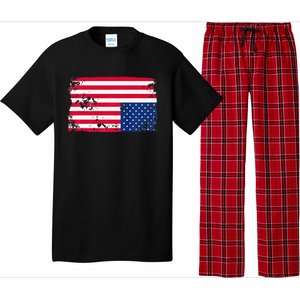 Distress Upside Down American Flag Pajama Set