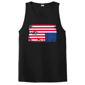 Distress Upside Down American Flag PosiCharge Competitor Tank