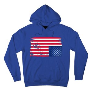 Distress Upside Down American Flag Hoodie