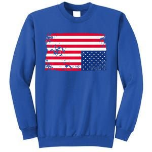 Distress Upside Down American Flag Sweatshirt