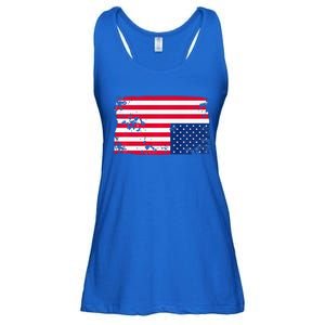 Distress Upside Down American Flag Ladies Essential Flowy Tank