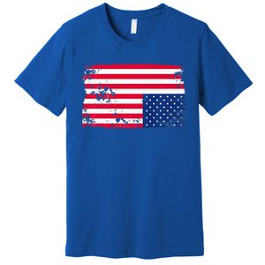 Distress Upside Down American Flag Premium T-Shirt